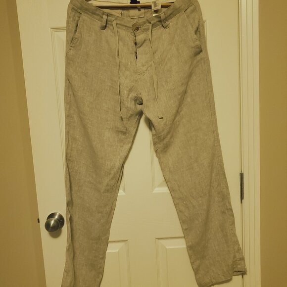 H & M 100 % Linen Pants  34 X 31 - Picture 1 of 8